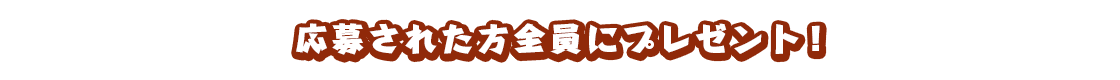 応募された方全員にプレゼント！